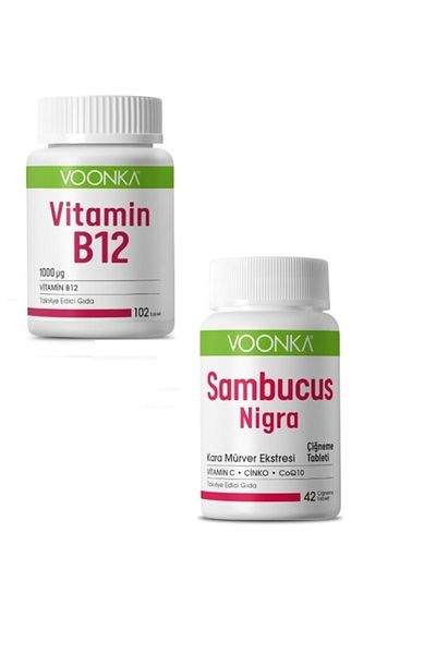 Voonka Vitamin B12 1000 Mg - 102 Tablets Sambucus Nigra 42 Chewing T.