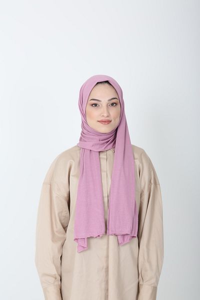Bahar Scarf شال حجاب قطن فيسكوز ممشط - وردي مجفف