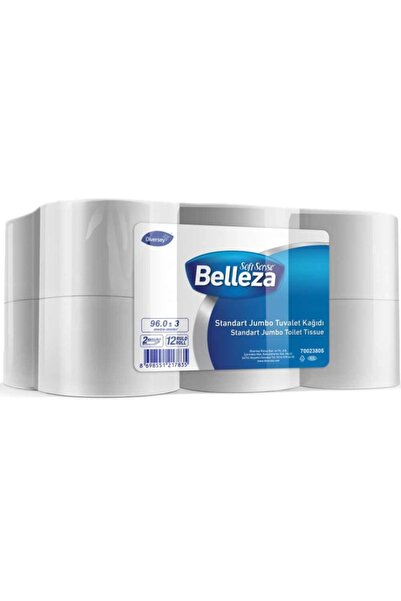 Genel Markalar Belleza Standart Jumbo Tuvalet Kağıdı 9,8cm 96m X 12 Rulo (700...