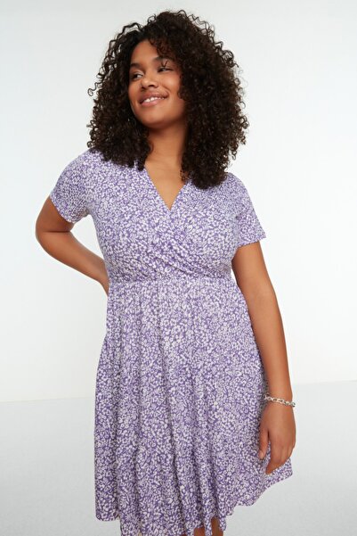 Trendyol Curve Plus Size Dress - Purple - A-line