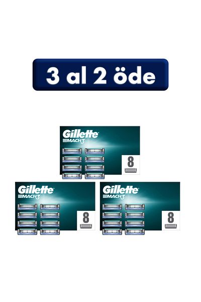 Gillette Mach 3 Spare Razor 8 Pieces (BUY 3 PAY 2)