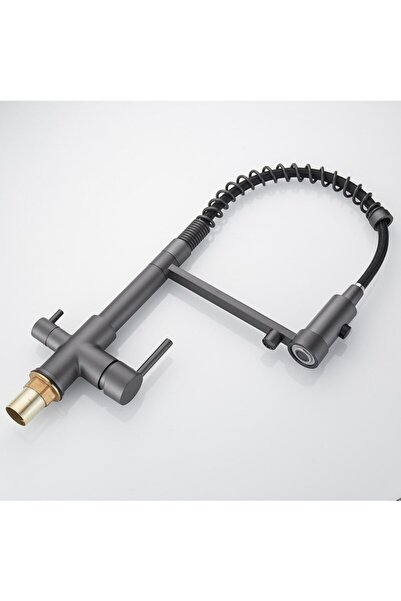 OEM Kitchen Sink Faucet with Dual Flow Water Purification Outlet Anthracite Gray Spiral 7 Years Warranty Imported