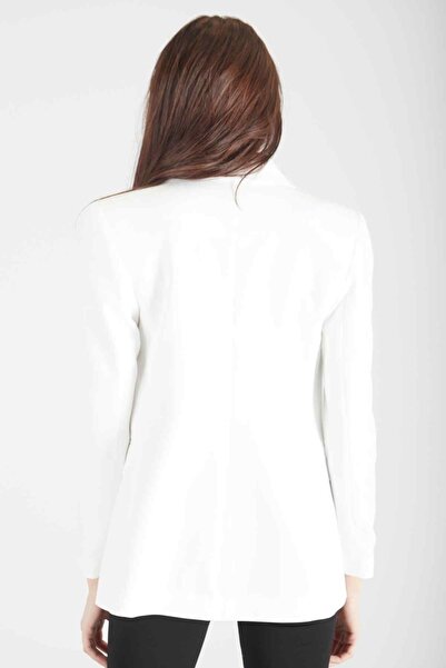 Feminist Vatkalı Astarlı Blazer Ceket Ekru 0105110