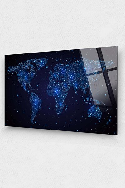 Genel Markalar Dünya Haritası Cam Tablo, Harita Cam Tablo, Harita Tablo, Duva...
