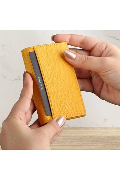 My Valice Unisex Genuine Leather Wallet And Card Holder 1818 Yellow