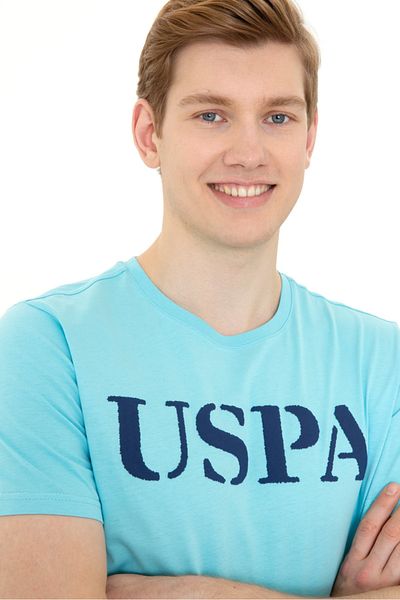 U.S. Polo Assn. Μπλε ανδρικό μπλουζάκι