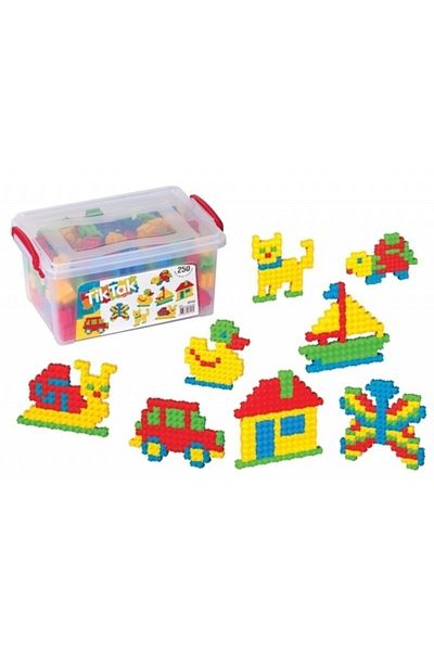 DEDE 250 Pieces Teak Tock Educational Toy - Storage Box Included
