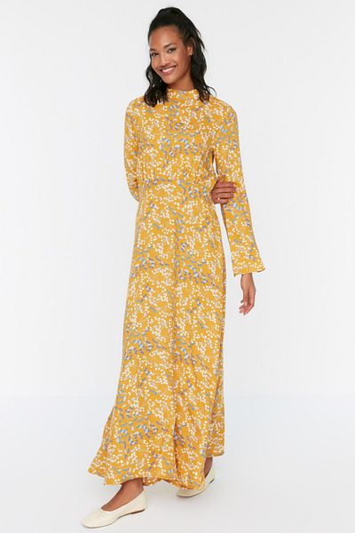 Trendyol Modest Kleid - Gelb - Skater