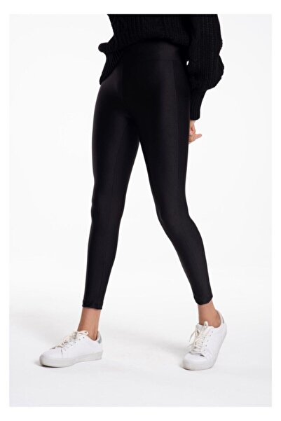 Serra الجوارب ديسكو سوداء لامعة للمرأة