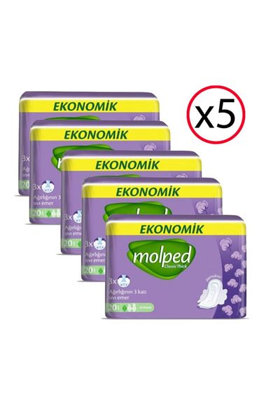 Molped Eco Winged Normal Sanitary Pad 20 Pieces 5 Pieces