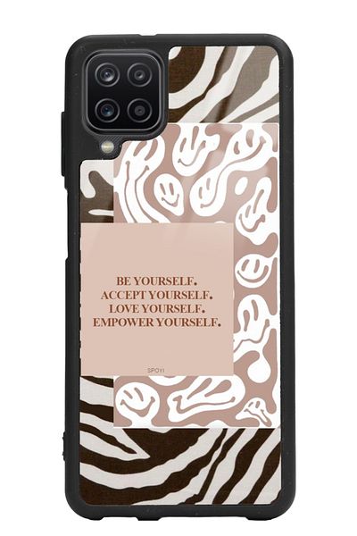 Spoyi حافظة هاتف سامسونج A12 Emoji Zebra Design لامعة