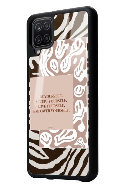 Spoyi حافظة هاتف سامسونج A12 Emoji Zebra Design لامعة