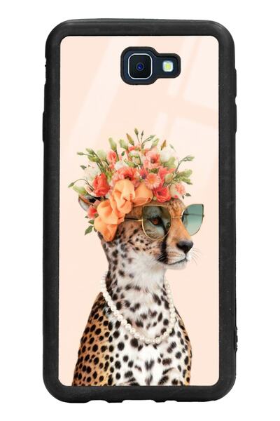 Spoyi Samsung J7 Prime Influencer Glossy Phone Case with Leopard Cat Design
