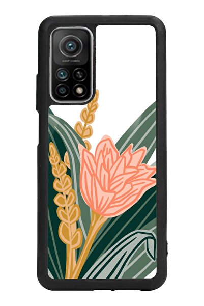 Spoyi Xiaomi Mi 10t Beyaz Karanfil Tasarımlı Glossy Telefon Kılıfı