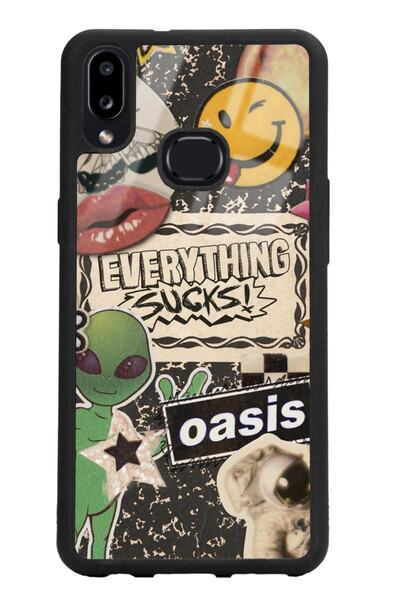 Spoyi Samsung A10s Retro Sticker Tasarımlı Glossy Telefon Kılıfı