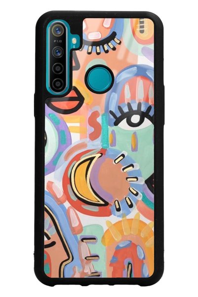 Spoyi Oppo Realme 5I Watercolor Retro Eye Design Glossy Phone Case