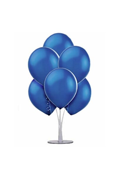 Happyland 1Pcs Balloon Stand with 7 Balloons Metallic Navy Blue Footed Balloo...