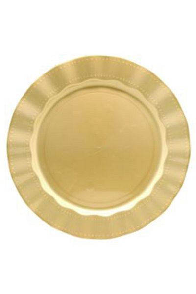 İpek Böceği Gold Luxury Round Mica Plate 22 cm 6 Pieces