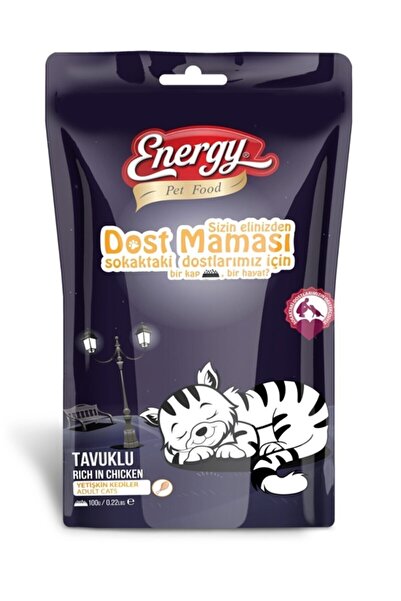Energy 100gr Yetişkin Dost Kedi Maması Tavuklu ''2 Adet'' (sokaktaki Dostlarm...