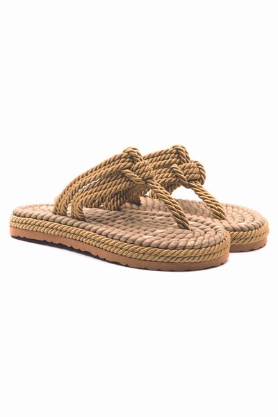 PASSAGE SHOES 6142 Gold Rope Women's Slippers