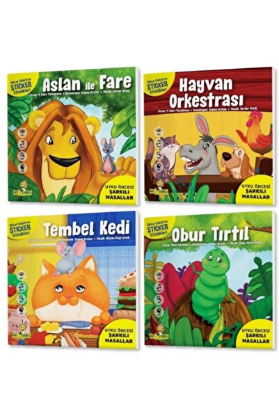 yükselen zeka 2+ Yaş Uyku Öncesi Şarkılı Masallar Seris ( Dikkat Geliştiren Etkinlikler-sticker Bulmacalar)