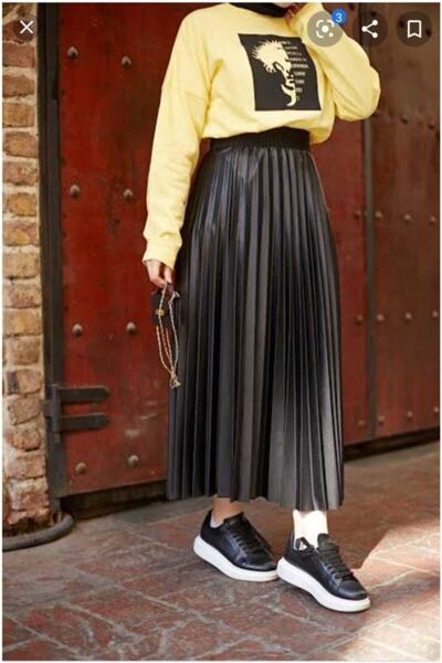 kutaygiyim Satin Pleated Skirt