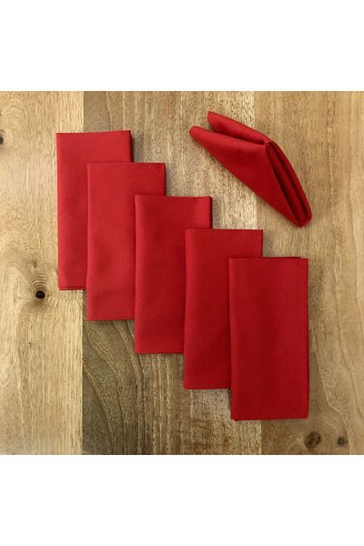 desen izmir Set of 6 Red Special Stitched American Napkins