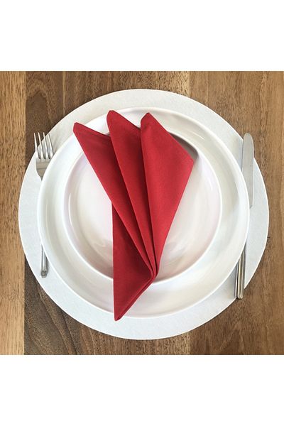 desen izmir Set of 6 Red Special Stitched American Napkins