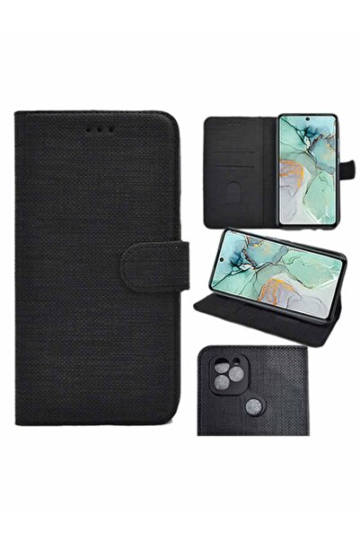 General Mobile Gm 22 Plus (G512) Kapaklı Cüzdan Kılıf Kumaş Desenli Suni Deri