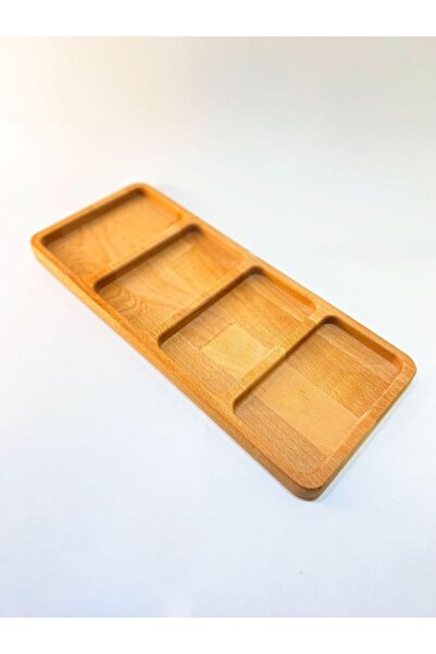 Runo Wood Natural Wooden Snack, Breakfast, Fruit Presentation Plate (Large Size)