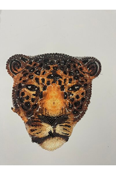 Gönülden Tasarım Aplicație cu paiete leopard Dimensiune 22x25