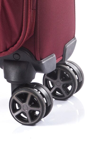 ÇÇS 2'li Valiz Seti Kumaş Büyük Boy Ve Kabin Boy Bordo 2'li Set