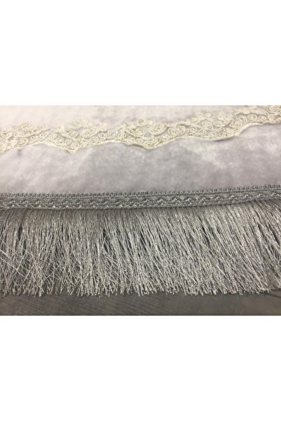 Bonny Home Gray Exclusive 3-Piece Oval Dowry Fringed French Lace Toilet Seat Set Bathroom Mat Set