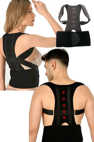 Şalcı Black Upright Posture Corset with Magnet