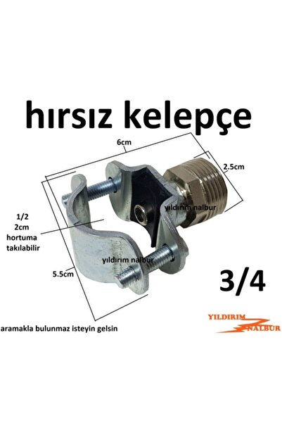 Yıldırım Hırsız Kelepçe Su Tesisatı 25-20 Metal Su Alma Kelepçesi