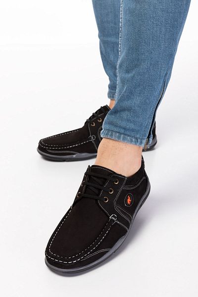 maximoda Pantofi de vară din piele naturală pentru bărbați, negri