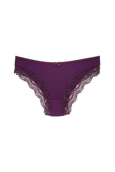 HNX Γυναικεία εσώρουχα Purple Modal Camisole Sur Lace Detailed Slip
