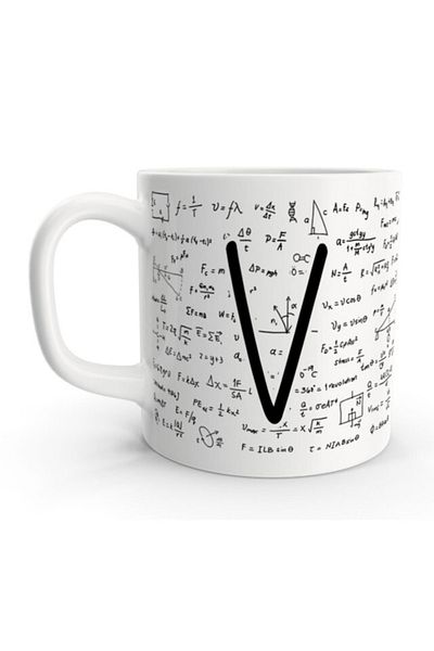 Rock'n Fox Letter V Math Formula Design Mug with Letter