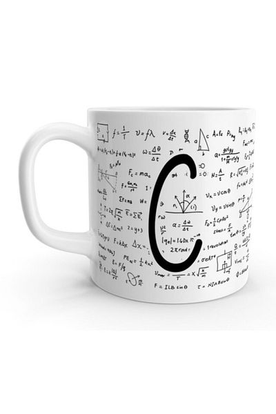 Rock'n Fox Letter C Math Formula Design Mug with Letter