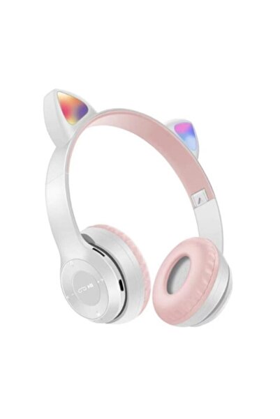 M90 Kart Girişli Led Işıklı Kablosuz Bluetooth Kedi Kulaklık 5.0v P47m