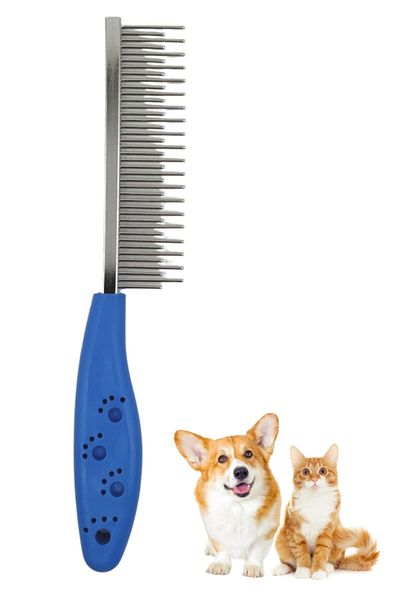Buffer ® 4 قطع مشط لإزالة الشعر للقطط والكلاب، فرشاة معدنية ذات وجه واحد للعناية بالحيوانات الأليفة