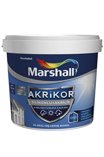 Marshall Akrikor Silikonlu Akrilik Boya Salep 15 Lt. (20 KG)