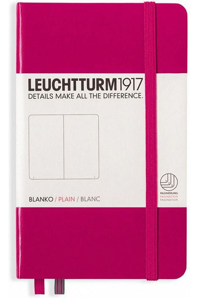Leuchtturm1917 Notepad Pocket Size (A6), Hard Cover, 185 Numbered Pages, Cherry-plain