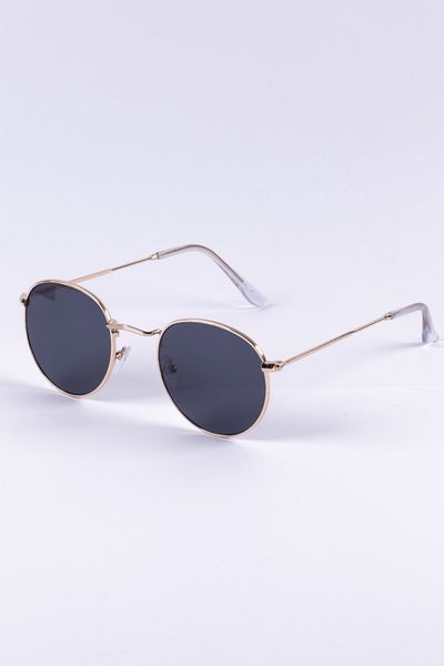 Focus On Eyewear نظارات شمسية ذهبية مستديرة