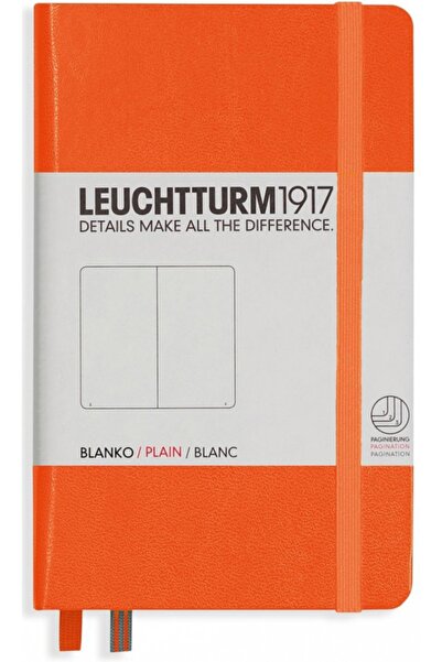 Leuchtturm1917 Cep Boy (A6) Not Defteri, Sert Kapak, Düz, Turuncu Kapak