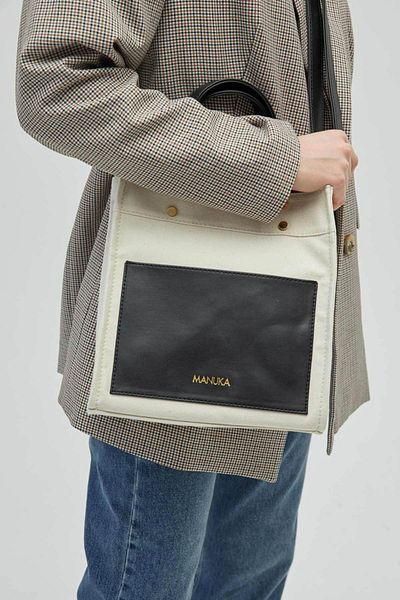 Manuka Black Leather Pocket Stanek Women's Canvas Bag - Classic