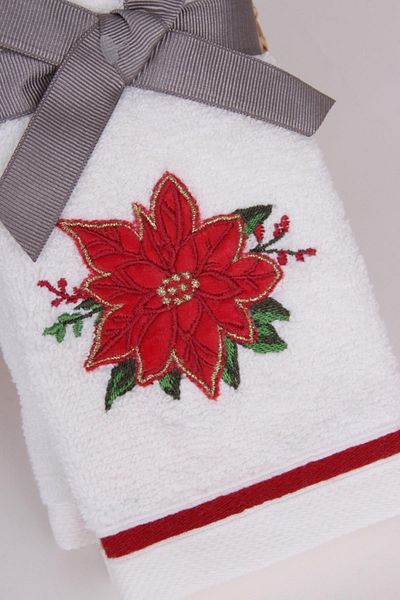 Baveno 100% Cotton Embroidered 28x46 Set of 2 Towels