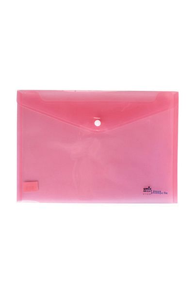 Umix A4 Snap Fastener Transparent File Pink