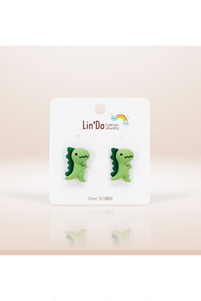BearPear Lindo Dinozor Figürlü Kız Çocuk Ve Genç Küpesi