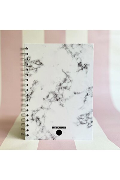 Techno phone Beyaz Mermer Tasarımlı Konsept Ajanda 55 Haftalık Planlayıcı